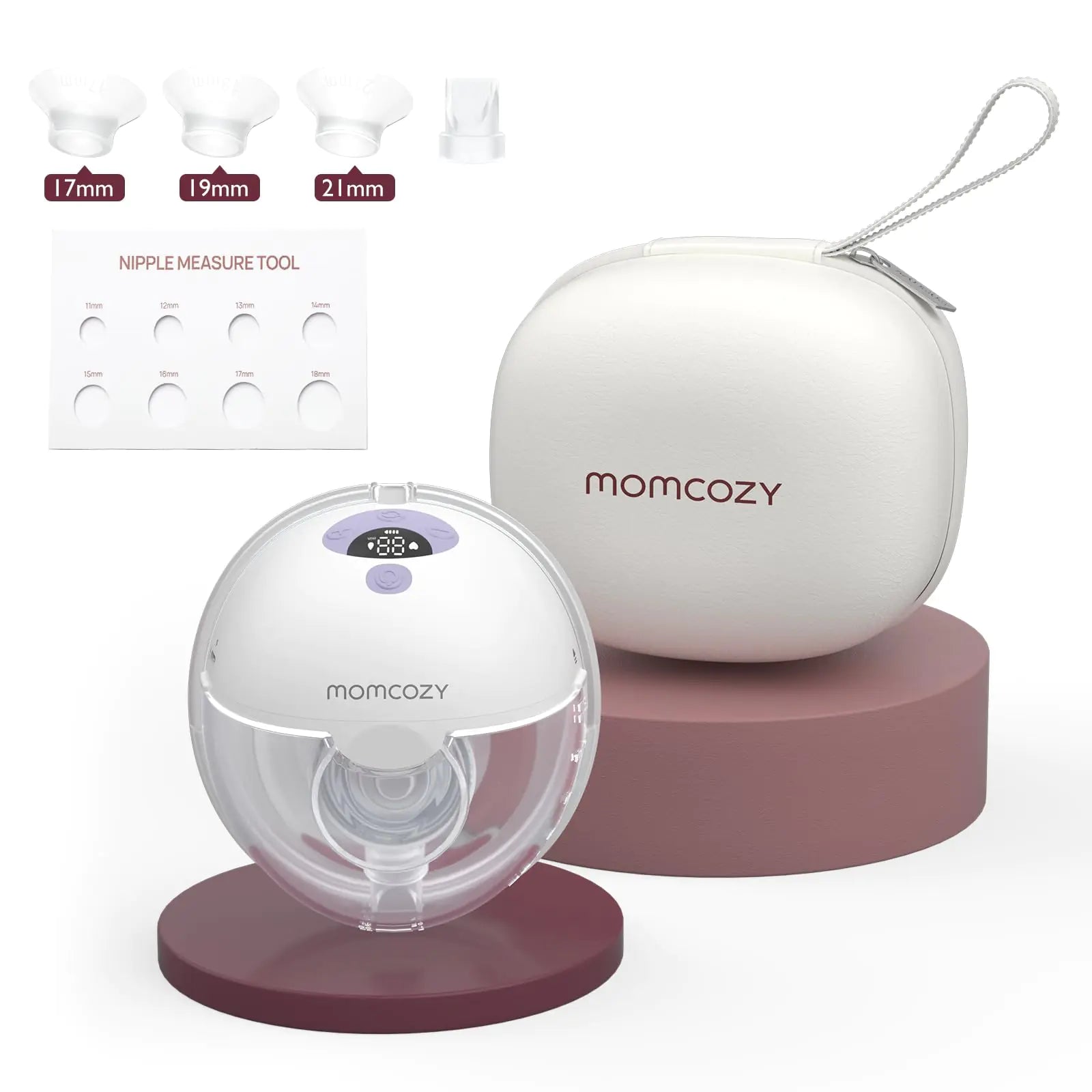 Momcozy Breast Pump Hands Free M5 Wearable Breast Pump of Baby Mouth Double-Sealed Flange with 3 Modes & 9 Levels Electric Breast Pump Portable - 24mm 1 Pack Lilac