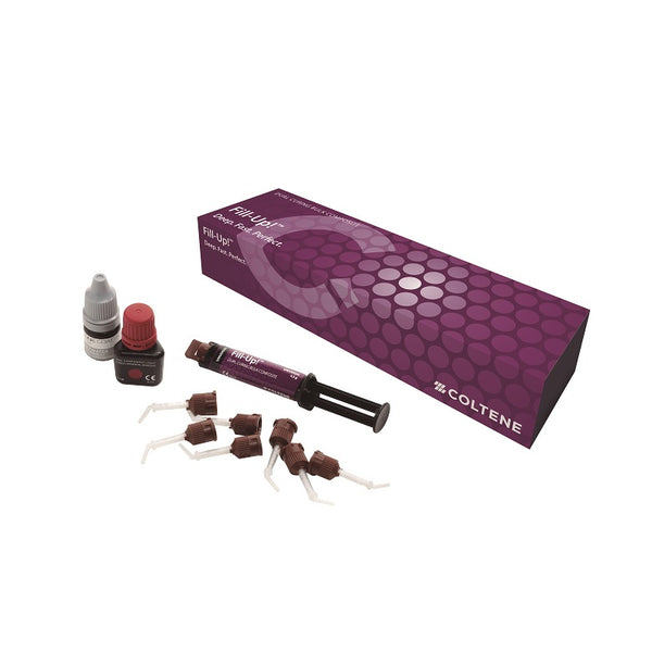 Resina Dual para Clase I y II, Liners y Muñoz - FILL-UP KIT (Resina 1x4.5gr, One Coat 7 Universal, Activador, Puntas Finas) COLTENE