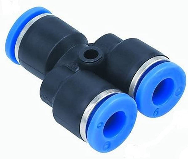 SPLITTER 1/4 OD x 1/4 OD x 1/4 OD (Put series) Push Plastico