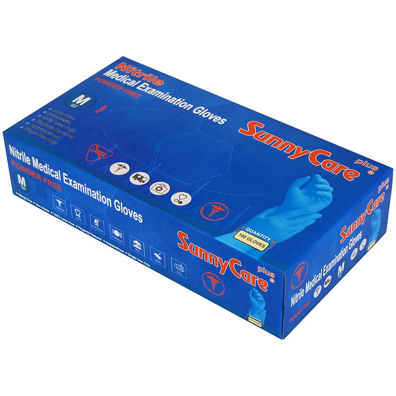 Guantes de Nitrilo Azul Talla (M) SUNNYCARE