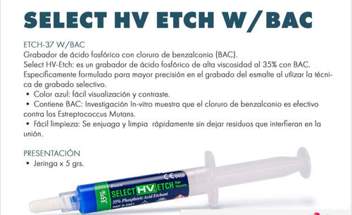 Acido Select HV Etch 35% w/BAC Jeringa de 5gr BISCO