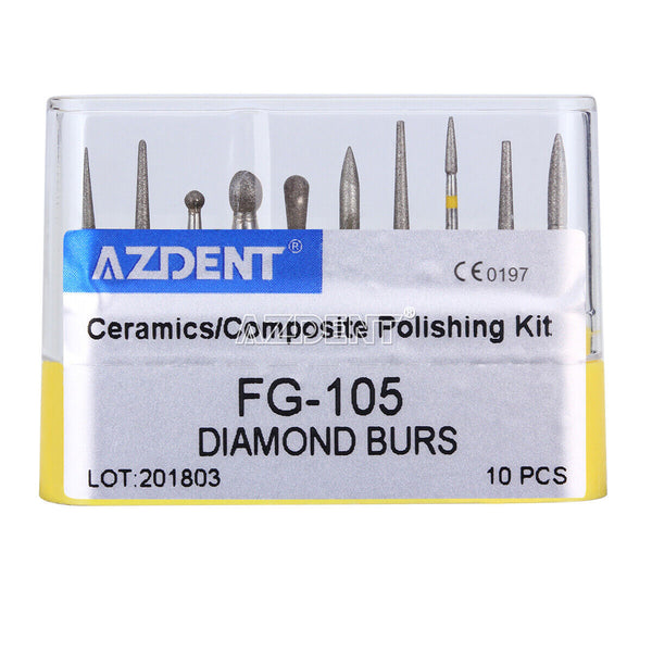 Kit de 5 fresas de pulido Amarillo AZDENT