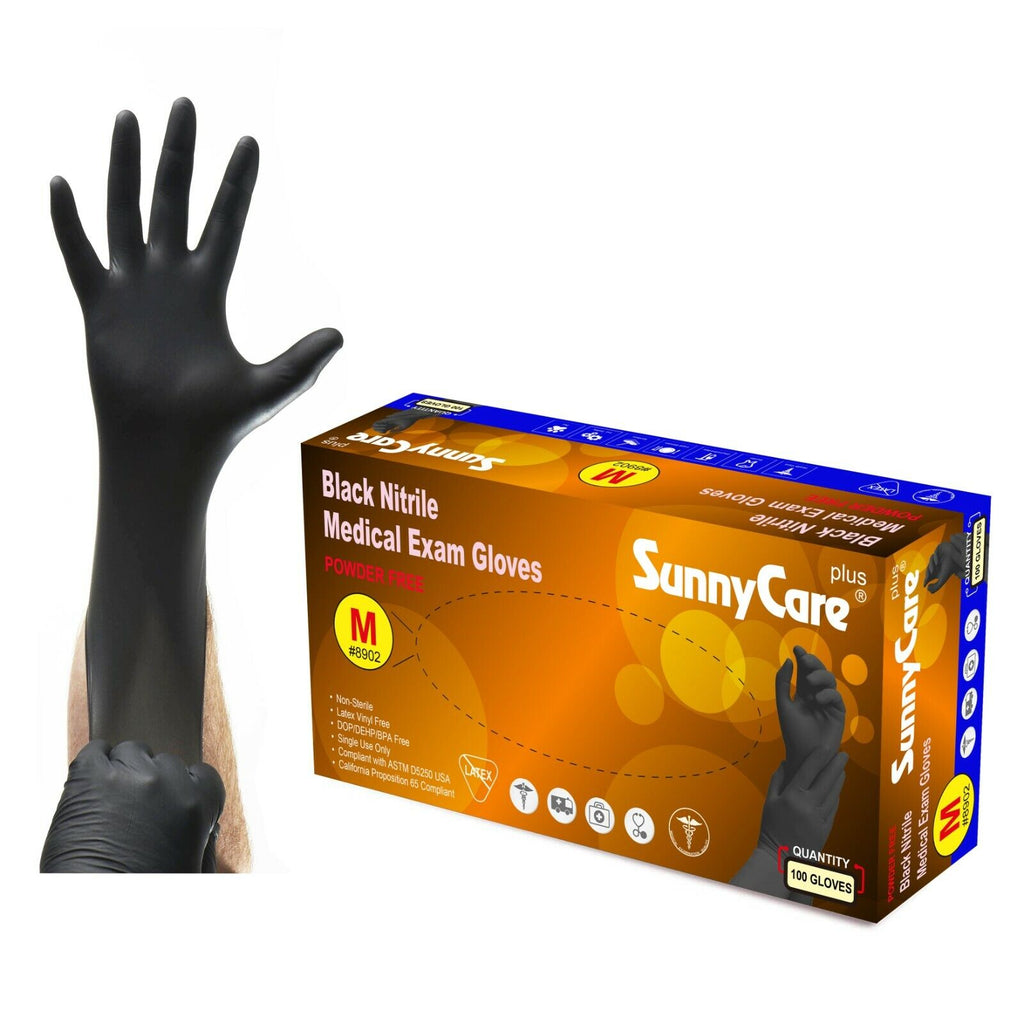 Guantes de nitrilo GRUESO negro Talla S Caja 100 uds - Sanisus Medical