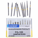 Kit de 5 fresas de pulido Amarillo AZDENT